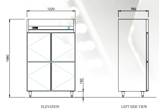 NON-GM Upright Dual Temp Refrigerator